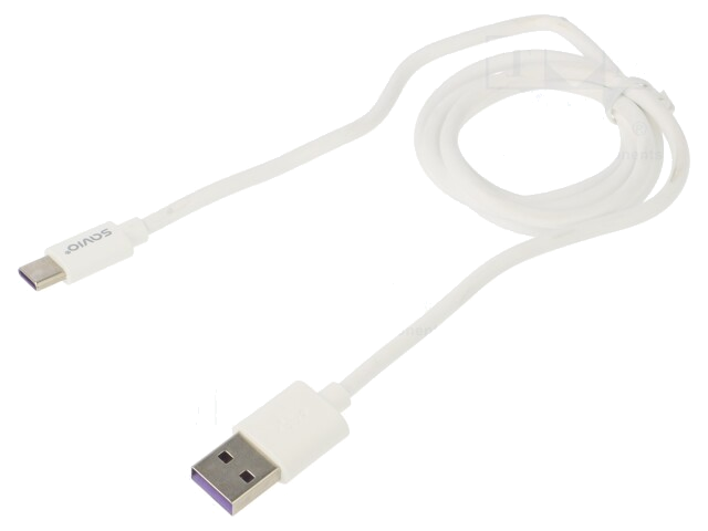Kabel; USB 2.0; USB-A-stekker,USB-C-stekker; 1m; wit; 480Mbps Kabel; USB 2.0; USB-A-stekker,USB-C-stekker; 1m; wit; 480Mbps
